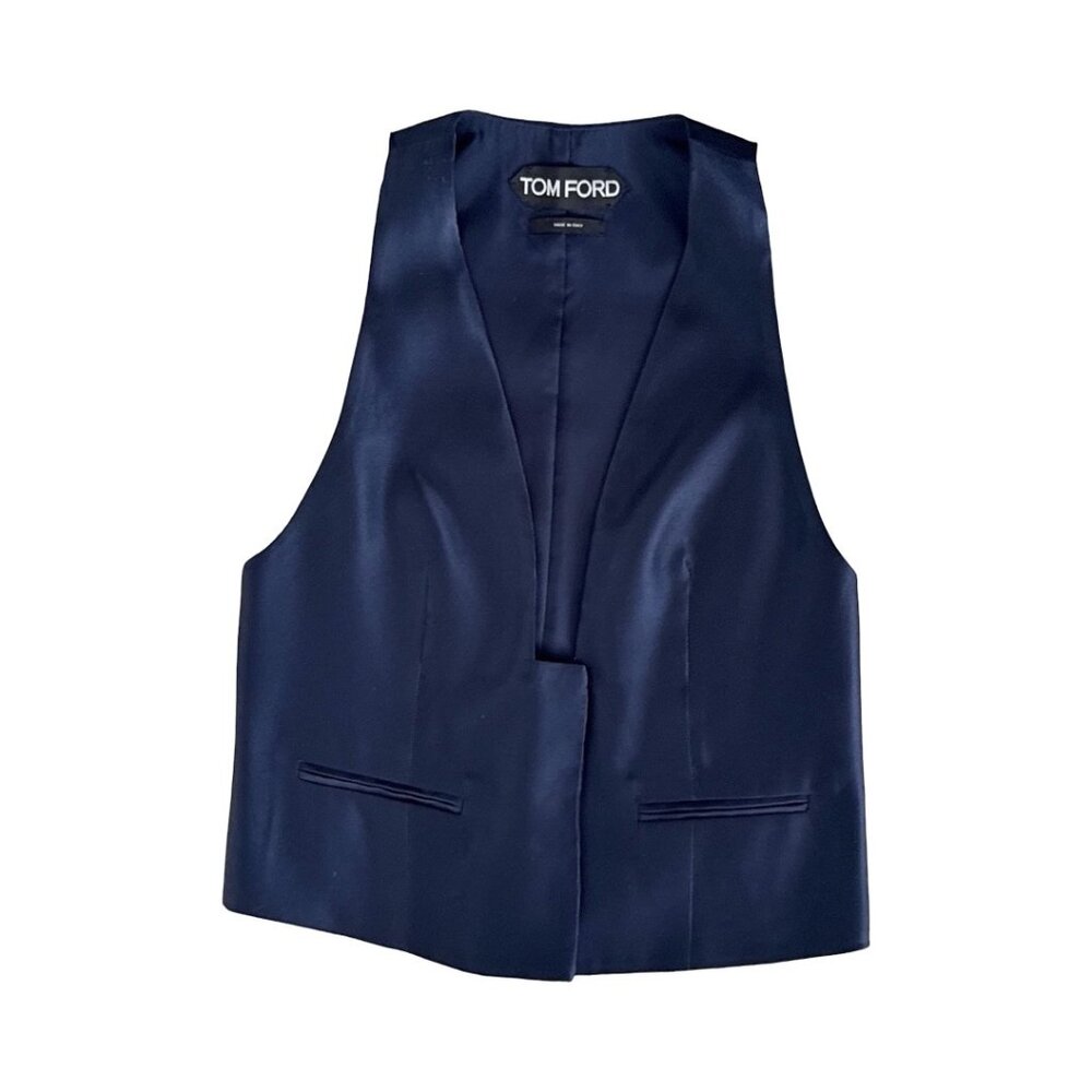 Tom Ford navy silk vest size 42